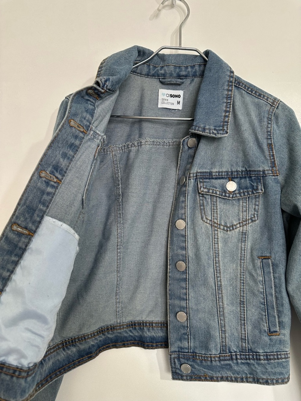 CI SONO Light Blue Denim Cotton Blend Jean Jacket Medium EUC - Picture 5 of 8